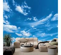 Landscape Photography Wallpaper Mural Blue Sky White Clouds Wall Mural 200W x 140H cm, Premium Non-Woven Removable Wallpaper - Waterproof Wall Decoration Poster Modern Picture Design