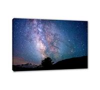 Landscape Pictures Paintings Print on Canvas-Large Canvas Wall Art -Landscape Artwork Giclee Canvas Prints--Night Sky Star Poster-Modern Living Room Decor 90x135(35x53in) Framed