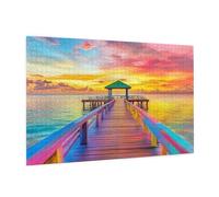 Landscape Piece Jigsaw Puzzle 1500 Jigsaw Puzzles for Adults Wharf Impossible Puzzle Challenging High Difficulty Family Activity, Gift Box Packaging, Great Gift Idea for Family Friends 87x57 CM -272y