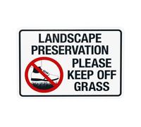 Landscape Preservation Please Keep Off The Grass Metal Warning Sign for Indoor Outdoor Security, Business Office Home Garden Street Decor 30 x 20 cm