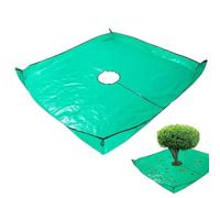 Landscape Pruning Tarp - 39.37" Square Heavy Duty Waterproof Tree Trimming Mat with Center Hole & Corner Buckles, Large PE Leaf Collection Catcher for Yard Waste (39.37 * 39.37 inches)