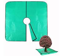 Landscape Pruning Tarp, 78.7“X78.7” Landscape Tarp for Trimming with 12 inch Hole, Pruning Trees Waterproof Tarp, with Corner Buckles, can Stand Up Fasten around Trees and Shrubs