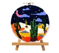 Landscape Punch Needle Kit - Punch Stitching Kit | Sunflower Plant Hooking Set | Complete Set Craft Needle Embroidery Starter Kits with Thread and Beginner Instructions