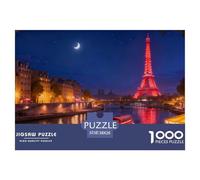 Landscape Puzzle 1000 Pieces Adults Relax Fun Educational Activity Famous Landmarks Eiffel Tower Smooth Cut Board 38x26cm/1000pcs