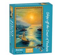 Landscape Puzzles - Aesthetic Patterns Coastal Boats | Adult Puzzle 1000 Piece DIY - for Family Activities During Christmas and Thanksgiving Holidays, Home or Travel