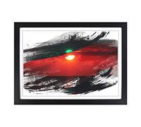 Landscape Red Florida Sunset USA V2 Framed Print | A2 Black Framed Wall Art | Ready to Hang | Modern Flag Picture | Living Room Bedroom Lounge Office