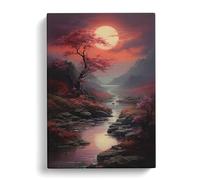 Landscape Romanticism Art Canvas Print | Gallery Wrapped 30mm Frame Wall Art | 30x20 inches | Ready to Hang | Contemporary Landscape Picture | Living Room Bedroom Lounge Office