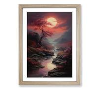 Landscape Romanticism Framed Print | A2 Oak Framed Wall Art | Ready to Hang | Modern Nature Picture | Living Room Bedroom Lounge Office