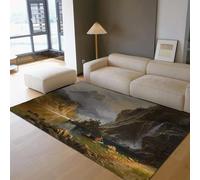 Landscape Rug 80x150 Area Rugs Famous Paintings Sierra Nevada Printed Area Rug Canyon Mountain Scenery Large Rugs for Living Room Bedside Washable Non Slip & Low Pile Indoor Carpet & Home Decor