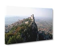 Landscape San Marino Italy Modern Canvas Wall Art Print Ready to Hang, Framed Picture for Living Room Bedroom Home Office Décor, 20x14 Inch (50x35 cm)