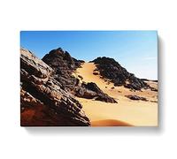 Landscape Sand Libya No.2 Modern Canvas Wall Art Print Ready to Hang, Framed Picture for Living Room Bedroom Home Office Décor, 76x50 cm (30x20 Inch)