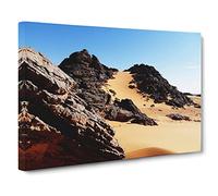 Landscape Sand Libya No.2 Modern Canvas Wall Art Print Ready to Hang, Framed Picture for Living Room Bedroom Home Office Décor, 20x14 Inch (50x35 cm)