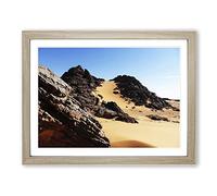 Landscape Sand Libya No.2 Modern Framed Wall Art Print, Ready to Hang Picture for Living Room Bedroom Home Office Décor, Oak A2 (64 x 46 cm)