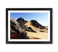 Landscape Sand Libya No.2 Modern Framed Wall Art Print, Ready to Hang Picture for Living Room Bedroom Home Office Décor, Black A2 (64 x 46 cm)