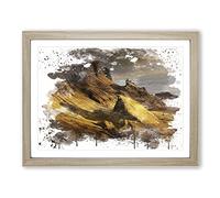 Landscape Scotland Landscape No.7 V3 Modern Framed Wall Art Print, Ready to Hang Picture for Living Room Bedroom Home Office Décor, Oak A3 (46 x 34 cm)