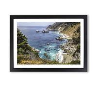 Landscape & Seascape Big Sur California (1) Framed Print | A2 Oak Framed Wall Art | Ready to Hang | Modern Nature Picture | Living Room Bedroom Lounge Office