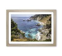 Landscape & Seascape Big Sur California (1) Framed Print | A2 Oak Framed Wall Art | Ready to Hang | Modern Nature Picture | Living Room Bedroom Lounge Office