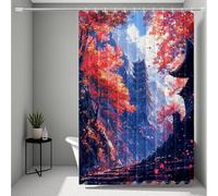 Landscape Shower Curtain, Shower Curtains Autumn Bathroom Curtains with 12 Hooks, HD Printing Waterproof Bath Curtain Quick-Drying Washable for Wet Room, Bathroom Decor, Gifts 90x200cm -ly25072E3