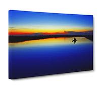 Landscape Silent Sunrise Lake No.1 Canvas Print | Gallery Wrapped 30mm Frame Wall Art | 20x14 inches | Ready to Hang | Modern Landscape Picture | Living Room Bedroom Lounge Office