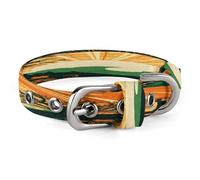 Landscape Silhouette Pet Collar Oxford Adjustable Safety Dog Collars Cute Outdoor Training Pet Collars Easy Clean Floral Print Puppy Collar for City Pet Owners