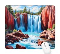 Landscape Small Mouse Mat 10.24×8.27×0.12 Inch, 2026 New Year Gaming Mousepad Fall Mini Desk Pad with Non-Slip Base and Stitched Edge, for Wireless Mouse, Laptop, Office Home, Gift for Men/Woman D-494