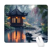 Landscape Small Mouse Mat 15.75×11.81×0.12 Inch,2026 New Year Gaming Mousepad Cabin Mini Desk Pad with Non-Slip Base and Stitched Edge,for Wireless Mouse,Laptop,Office Home,Gift for Men/Woman D-806