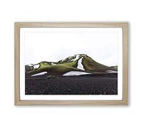 Landscape Snow on Hills Framed Print | A2 Oak Framed Wall Art | Ready to Hang | Modern Landscape Picture | Living Room Bedroom Lounge Office