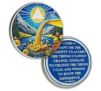 Landscape Sobriety Coin Farewell Alcohol Sobriety Chip Alcoholics Anonymous Medallion Sun Chips AA Chips and Medallion Serenity Prayer Coin Recovery Coins Anniversary Token Sober Gifts for Men Women