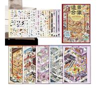 Landscape Stickers for Scrapbooking Shopping Mall Cubicles Sticky Poster