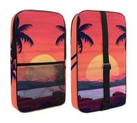Landscape Sunset with The Palms Pickleball Paddle Cover with Mesh Pocket for Accessories, Fits 2 Paddles and 4balls