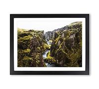 Landscape Tectonic Plates Iceland Modern Framed Print | A2 Black Framed Wall Art | Ready to Hang | Modern Nature Picture | Living Room Bedroom Lounge Office