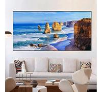 Landscape The Twelve Apostles Great Ocean Road Canvas Painting Beach Sea Posters and Prints Wall Pictures Home Decor 23.6 "x47.2"(60x120cm) Frameless
