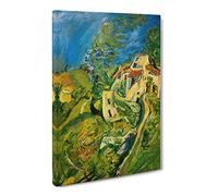 Landscape Town View By Chaim Soutine Canvas Print | Gallery Wrapped 30mm Frame Wall Art | 30x20 inches | Ready to Hang | Classic Landscape Picture | Living Room Bedroom Lounge Office