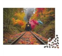 Landscape Train Jigsaw Puzzle A Fun And Cool Educational Puzzle Game with A Very High Level of Difficulty 500pcs (52x38cm)