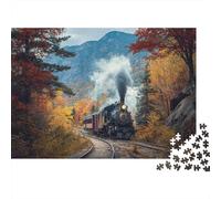 Landscape Train Jigsaw Puzzle Suitable for Adults And Children Creative Game Extremely Difficult Challenging to Complete 300pcs (40x28cm)