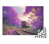 Landscape Train Jigsaw Puzzle Suitable for Adults And Children Creative Game Extremely Difficult Challenging to Complete 500pcs (52x38cm)