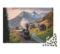 Landscape Train Jigsaw Puzzle Suitable for All Ages Medium Difficulty Ideal for Decorative Purposes 1000pcs (75x50cm)