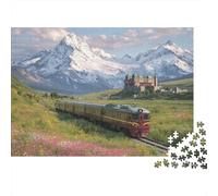 Landscape Train Jigsaw Puzzle Suitable for All Ages Medium Difficulty Ideal for Decorative Purposes 300pcs (40x28cm)