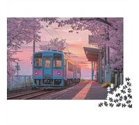 Landscape Train Jigsaw Puzzle Suitable for All Ages Medium Difficulty Ideal for Decorative Purposes 500pcs (52x38cm)