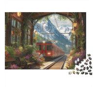 Landscape Train Jigsaw Puzzle Suitable for All Ages Medium Difficulty Ideal for Decorative Purposes 300pcs (40x28cm)