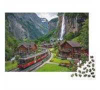 Landscape Train Jigsaw Puzzles Extremely Challenging Suitable for All Ages And Genders Strengthens Bonds Passes The Time 1000pcs (75x50cm)