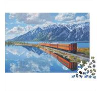 Landscape Train Jigsaw Puzzles Extremely Challenging Suitable for All Ages And Genders Strengthens Bonds Passes The Time 1000pcs (75x50cm)