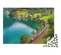 Landscape Train Jigsaw Puzzles Moderately Challenging Ideal for Decorative Display Perfect for Passing The Time 500pcs (52x38cm)