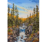 Landscape Tree Paint by Numbers for Adults with Frame, Large Paint by Number Canvas Kits, DIY Color Oil Painting Acrylic Paints with Brushes, Hobbies for Adults Women, Home Wall Decor 80x110cm J8-69
