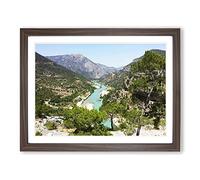 Landscape Turkey Mountains & Lake Modern Framed Print | A2 Walnut Framed Wall Art | Ready to Hang | Modern Animal Picture | Living Room Bedroom Lounge Office