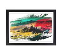 Landscape Tuscany Hills & Mountains V2 Framed Print | A2 Black Framed Wall Art | Ready to Hang | Modern Landscape Picture | Living Room Bedroom Lounge Office
