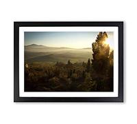 Landscape Tuscany Mountain & Forest Framed Print | A2 Black Framed Wall Art | Ready to Hang | Modern Landscape Picture | Living Room Bedroom Lounge Office