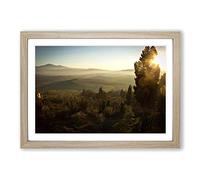 Landscape Tuscany Mountain & Forest Framed Print | A2 Oak Framed Wall Art | Ready to Hang | Modern Landscape Picture | Living Room Bedroom Lounge Office