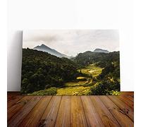 Landscape Vietnam Forest and Mountains Canvas Print | Gallery Wrapped 30mm Frame Wall Art | 24x16 inches | Ready to Hang | Contemporary Landscape Picture | Living Room Bedroom Lounge Office