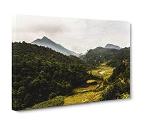 Landscape Vietnam Forest & Mountains Canvas Print | Gallery Wrapped 30mm Frame Wall Art | 24x16 inches | Ready to Hang | Modern Landscape Picture | Living Room Bedroom Lounge Office